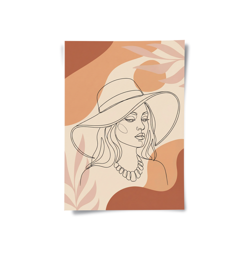 Abstract Sun Hat Lady - Poster