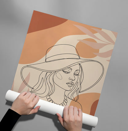 Abstract Sun Hat Lady - Poster