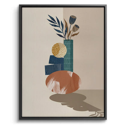 Abstract Vase and Dried Flowers - Canvas