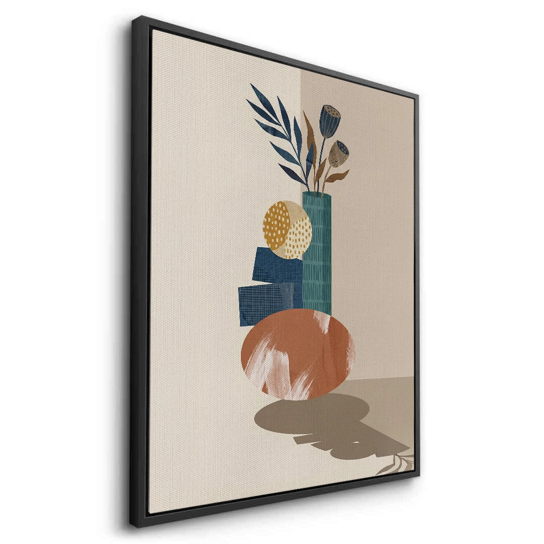 2Abstract Vase and Dried Flowers - Canvas