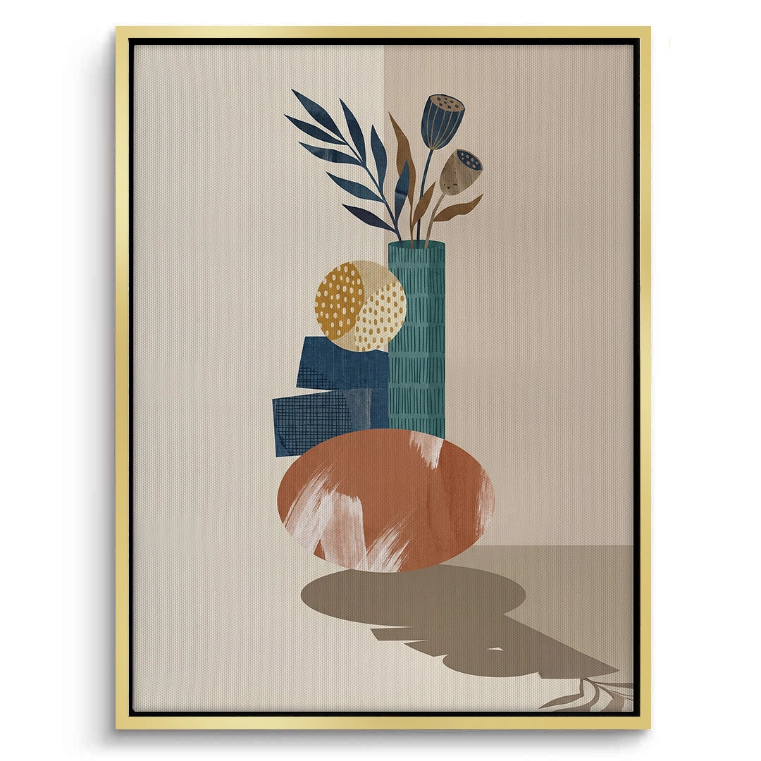 2Abstract Vase and Dried Flowers - Canvas