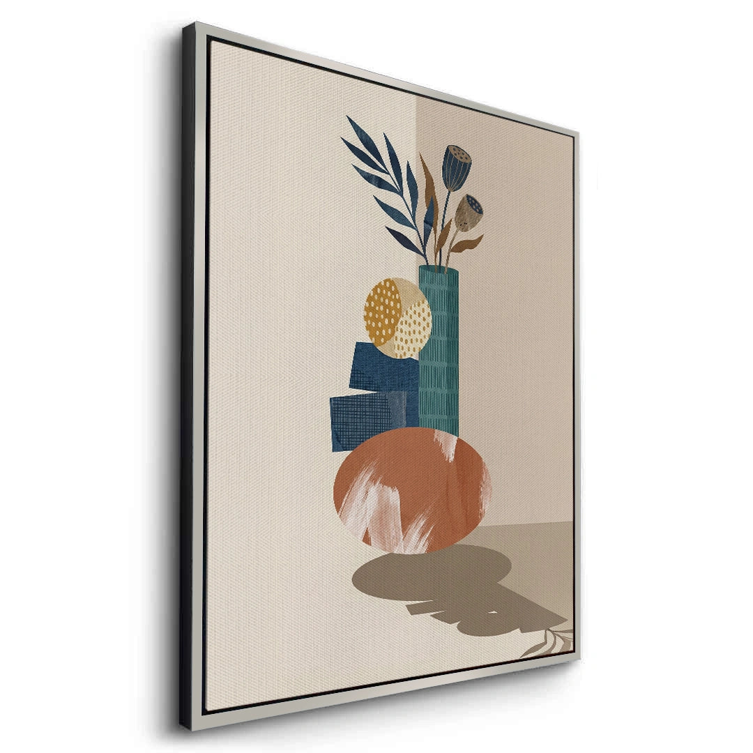 2Abstract Vase and Dried Flowers - Canvas