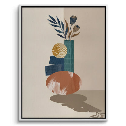 Abstract Vase and Dried Flowers - Canvas