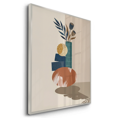 Abstract Vase and Dried Flowers - Fine Art