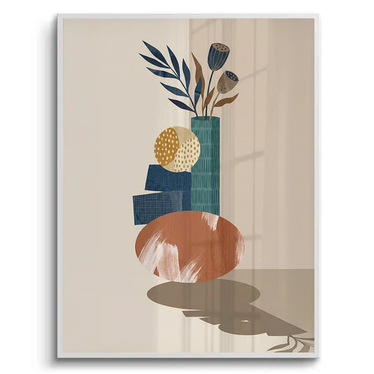Abstract Vase and Dried Flowers - Fine Art