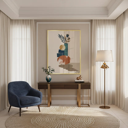 Abstract Vase and Dried Flowers - Fine Art