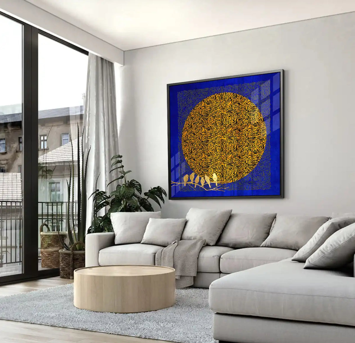 Moon and Flock - Acrylic - Jasmineart.ae