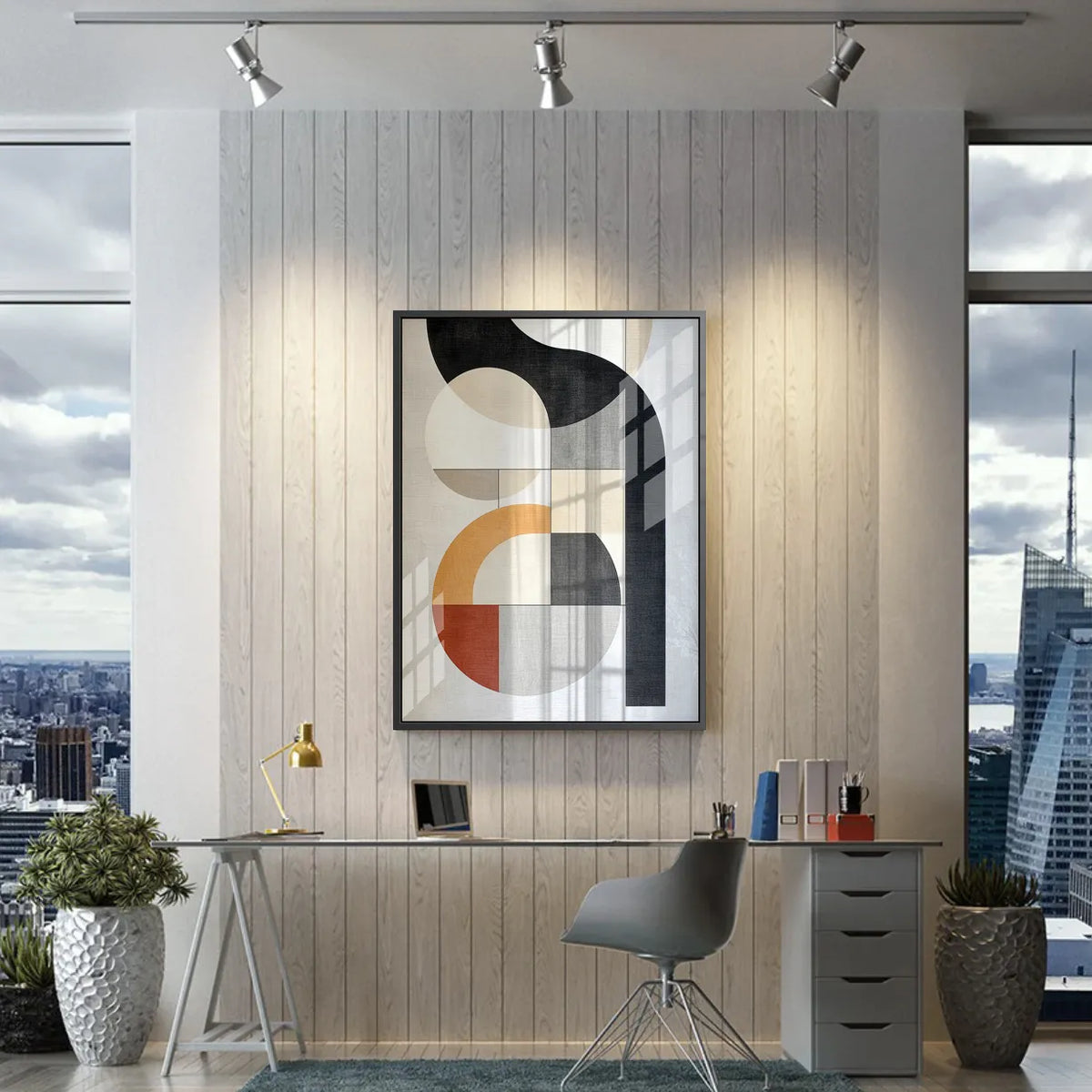 Structured Harmony - Acrylic - Jasmineart.ae