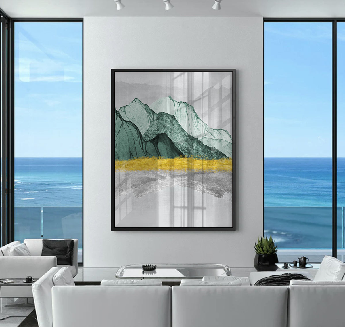 Emerald Horizons - Acrylic - Jasmineart.ae