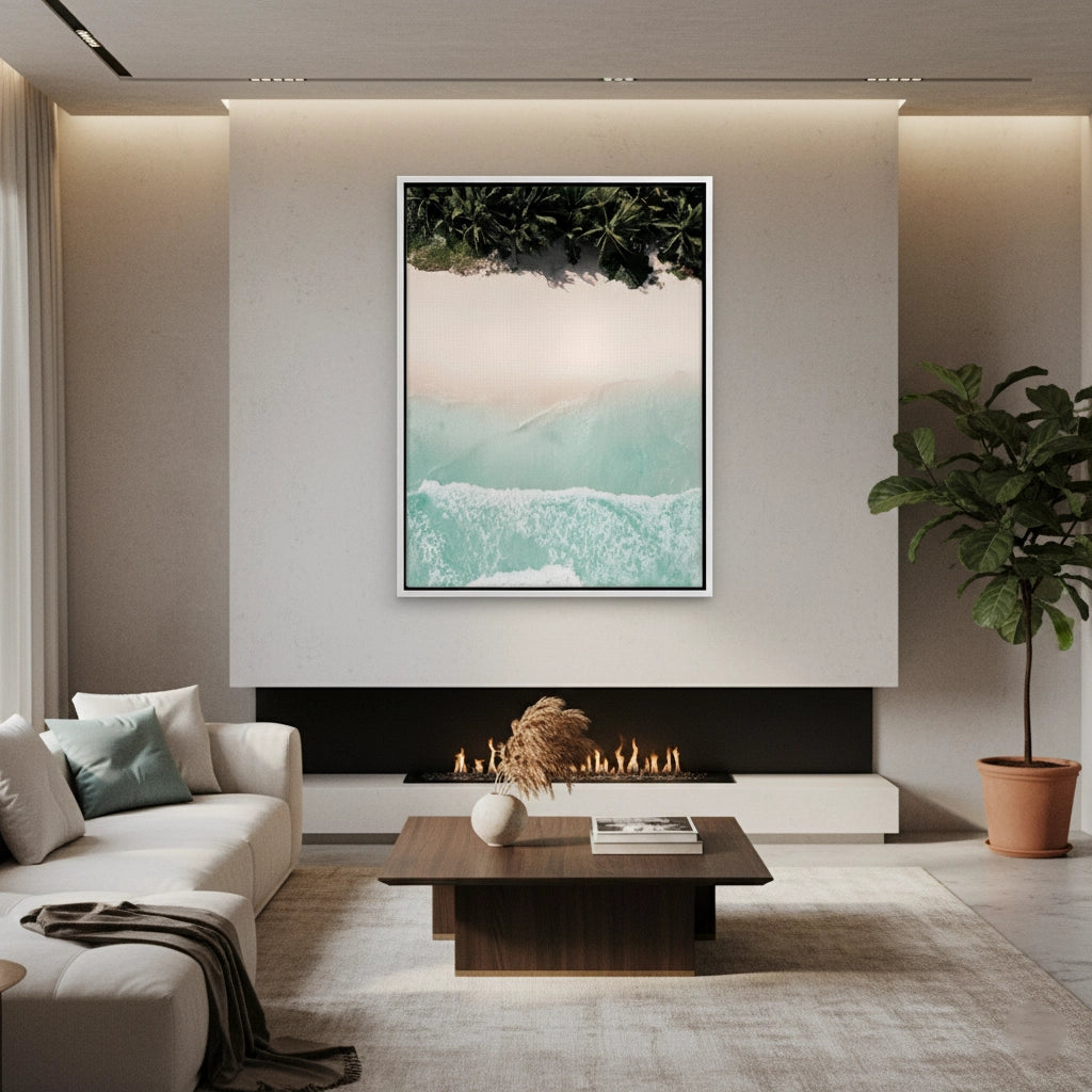 2Aerial Turquoise Ocean - Canvas