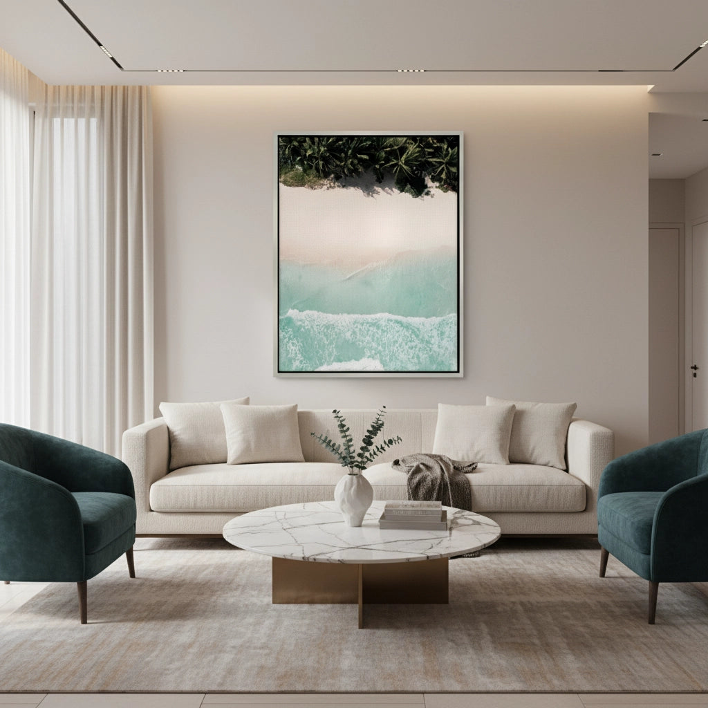 2Aerial Turquoise Ocean - Canvas