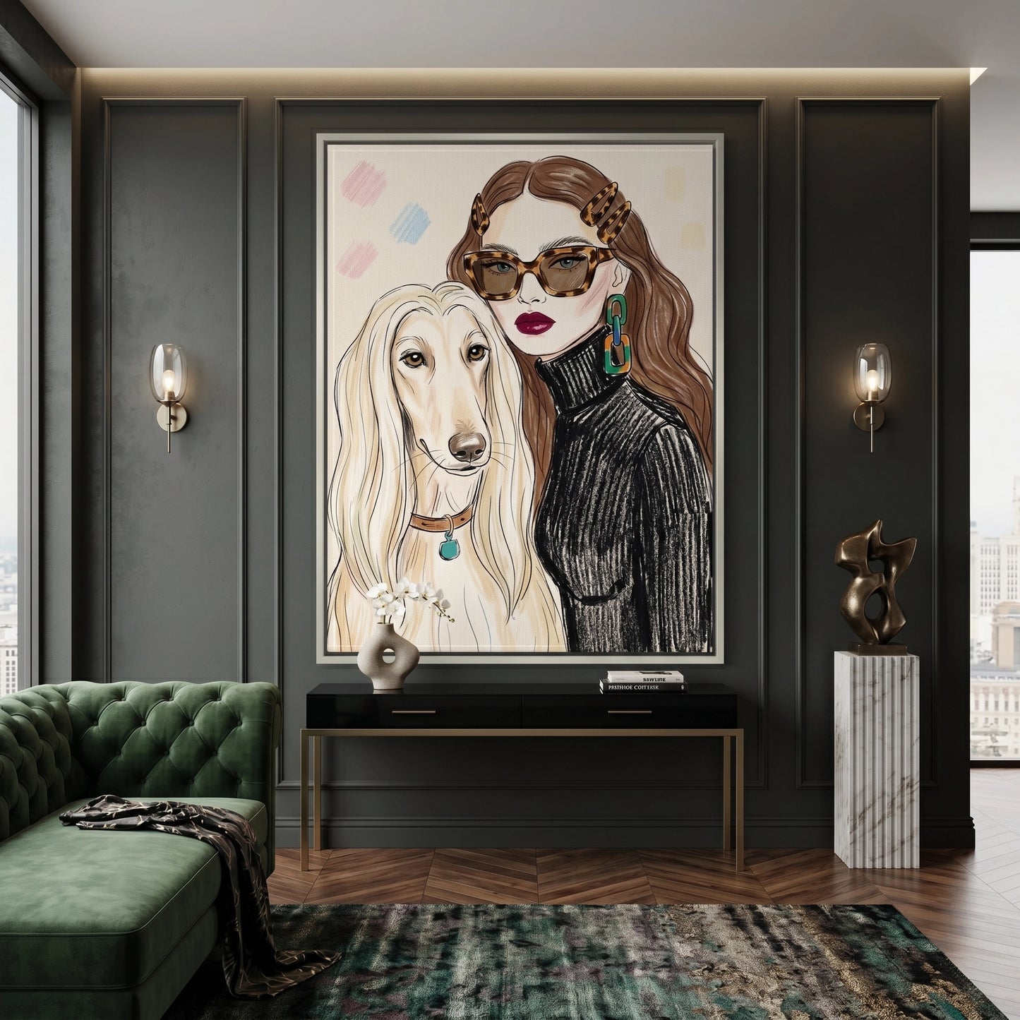 2Afghan Hound Fashion - Canvas