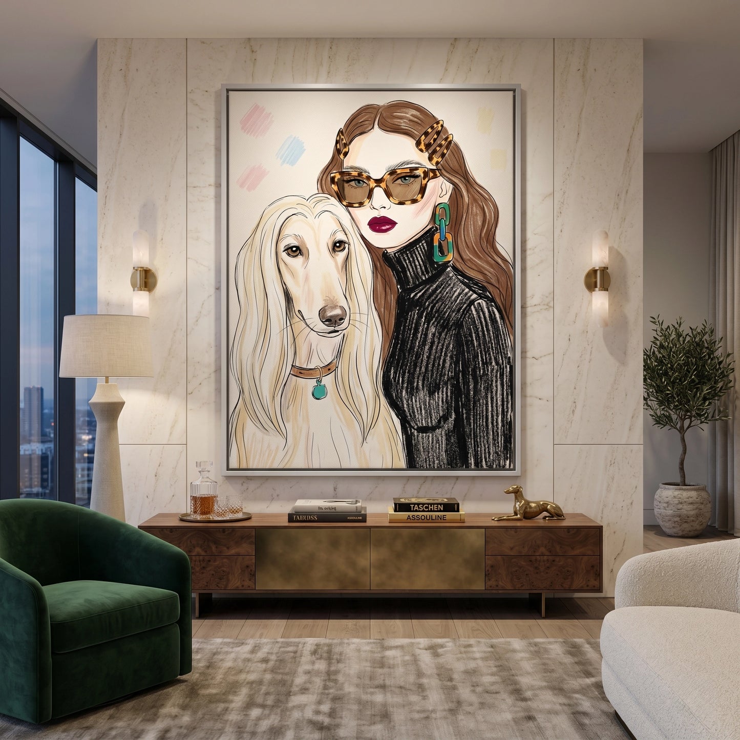 2Afghan Hound Fashion - Canvas