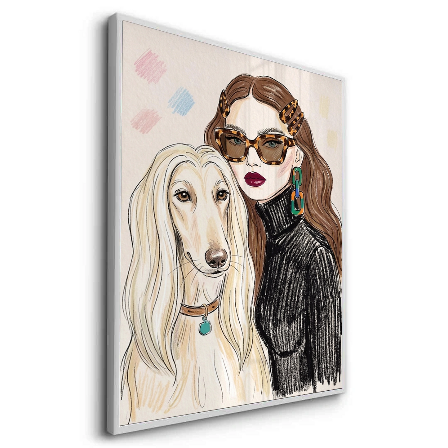 2Afghan Hound Fashion - Fine Art