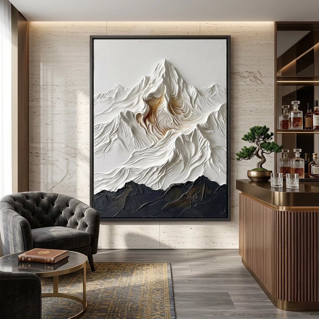 2Minimalist impasto artwork with layered textures and subtle natural hues, ideal for elegant UAE interiors