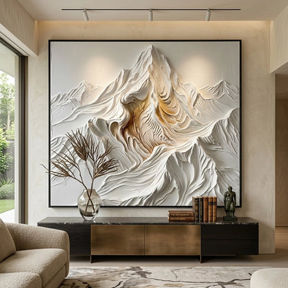 Abstract Alpine Impasto wall decor showcasing rich texture and muted color palette, suited for contemporary UAE living spaces