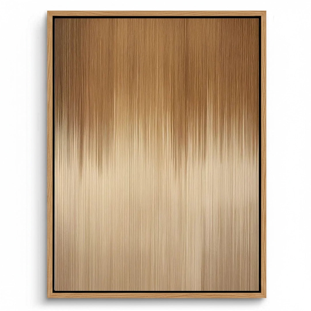 Abstract 'Amber Rainfall' painting featuring cascading golden and honey tones, a warm statement piece for a luxury villa in Dubai.