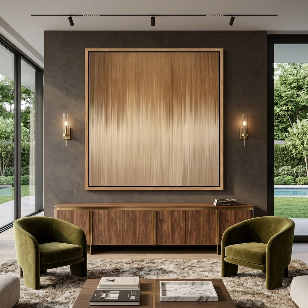 Luxury 'Amber Rainfall' crystal chandelier with cascading hand-blown glass drops, a stunning focal point for a Dubai penthouse.