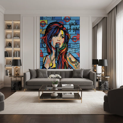 Amy Winehouse Pop Art  - Canvas