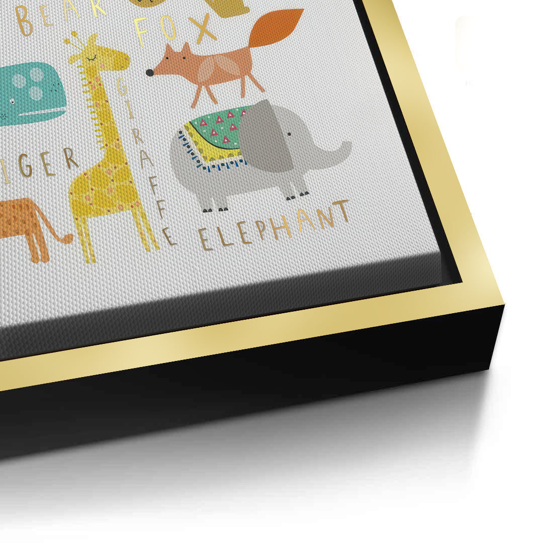 2Animal Alphabet kids room - Canvas