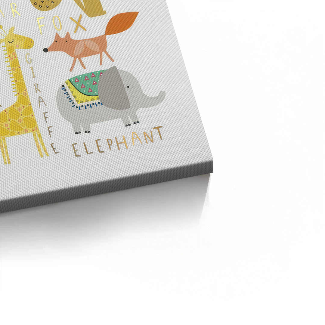 2Animal Alphabet kids room - Canvas