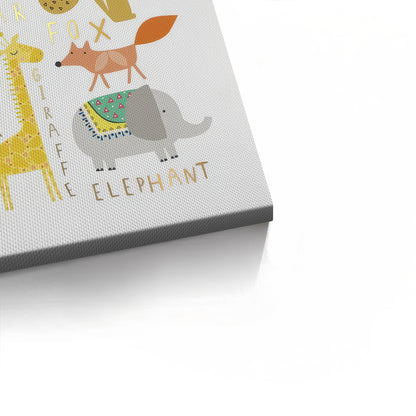 Animal Alphabet kids room - Canvas
