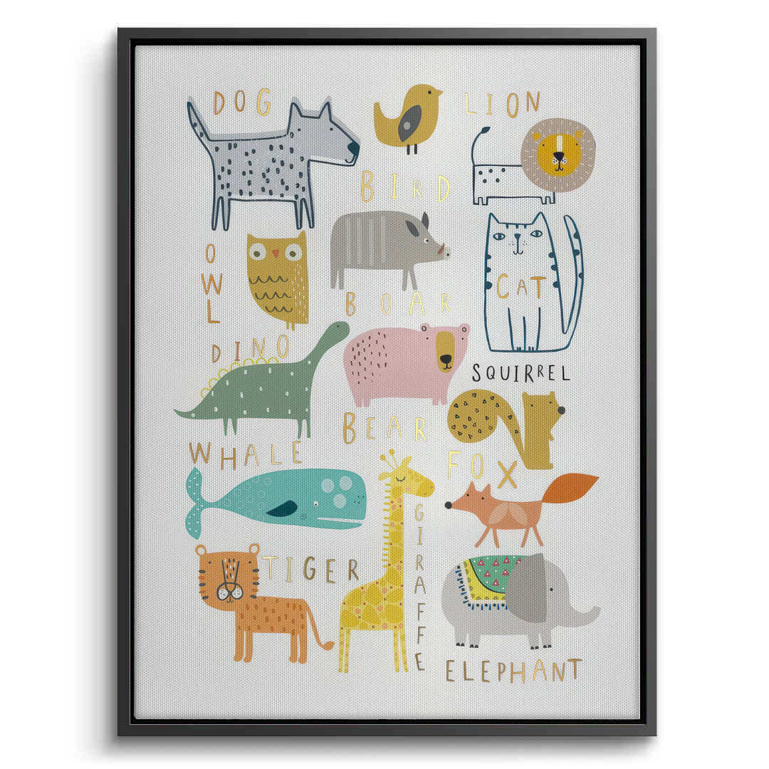 2Animal Alphabet kids room - Canvas