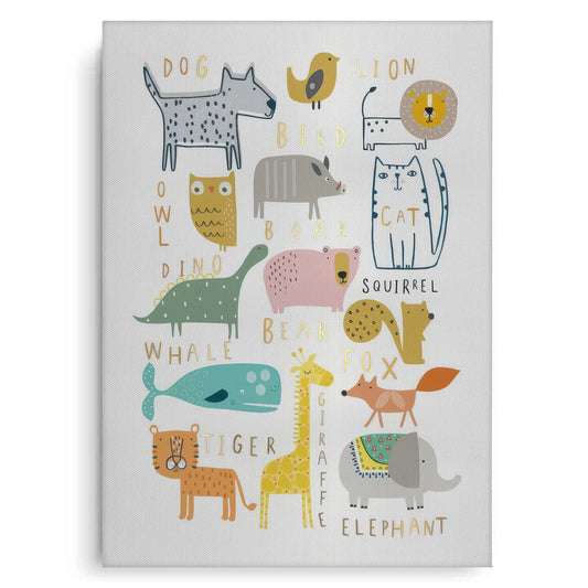 Animal Alphabet kids room - Canvas