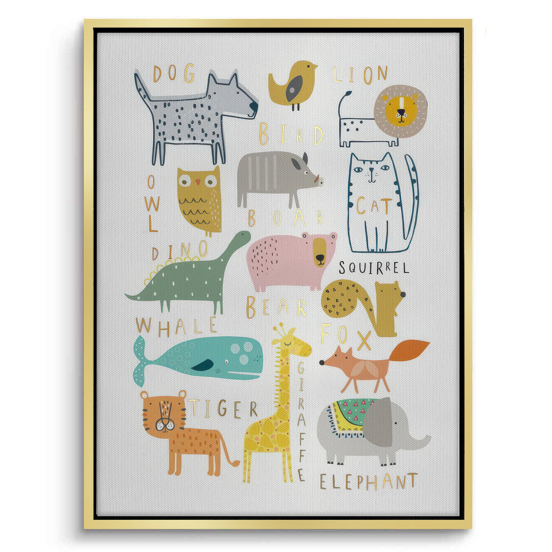 2Animal Alphabet kids room - Canvas