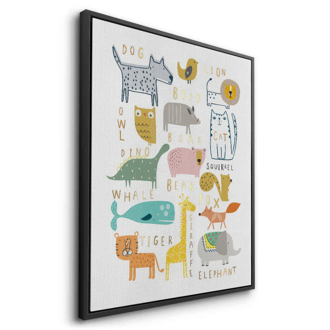 2Animal Alphabet kids room - Canvas