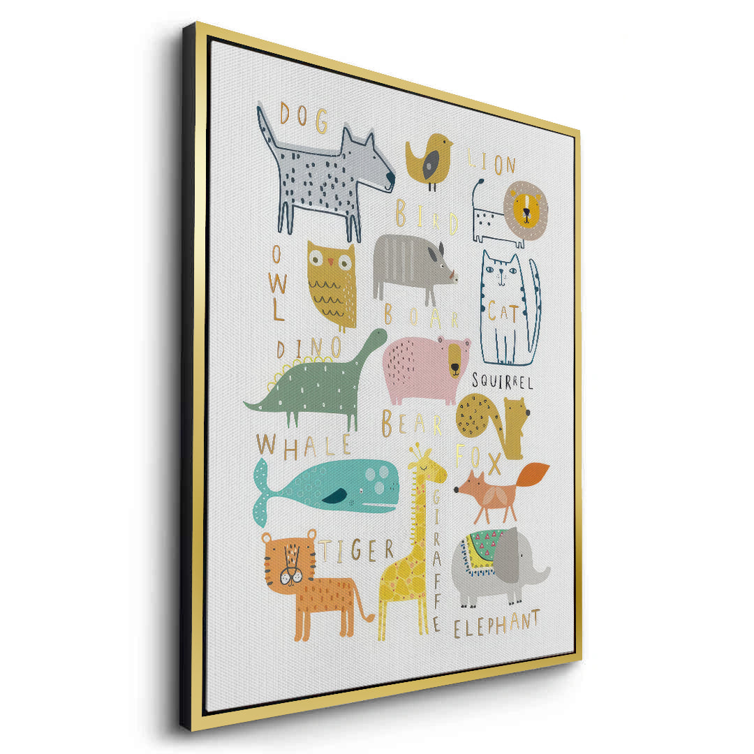 2Animal Alphabet kids room - Canvas