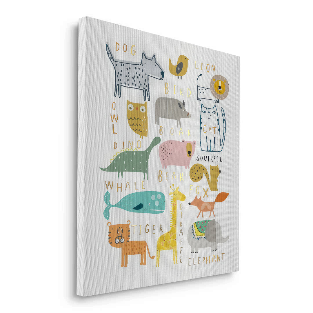 2Animal Alphabet kids room - Canvas