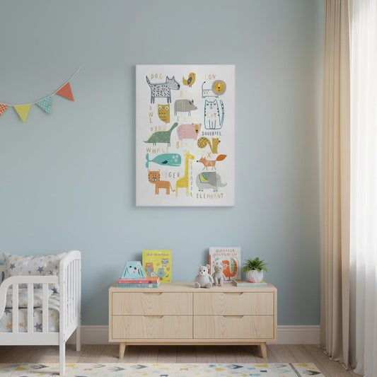 Animal Alphabet kids room - Canvas