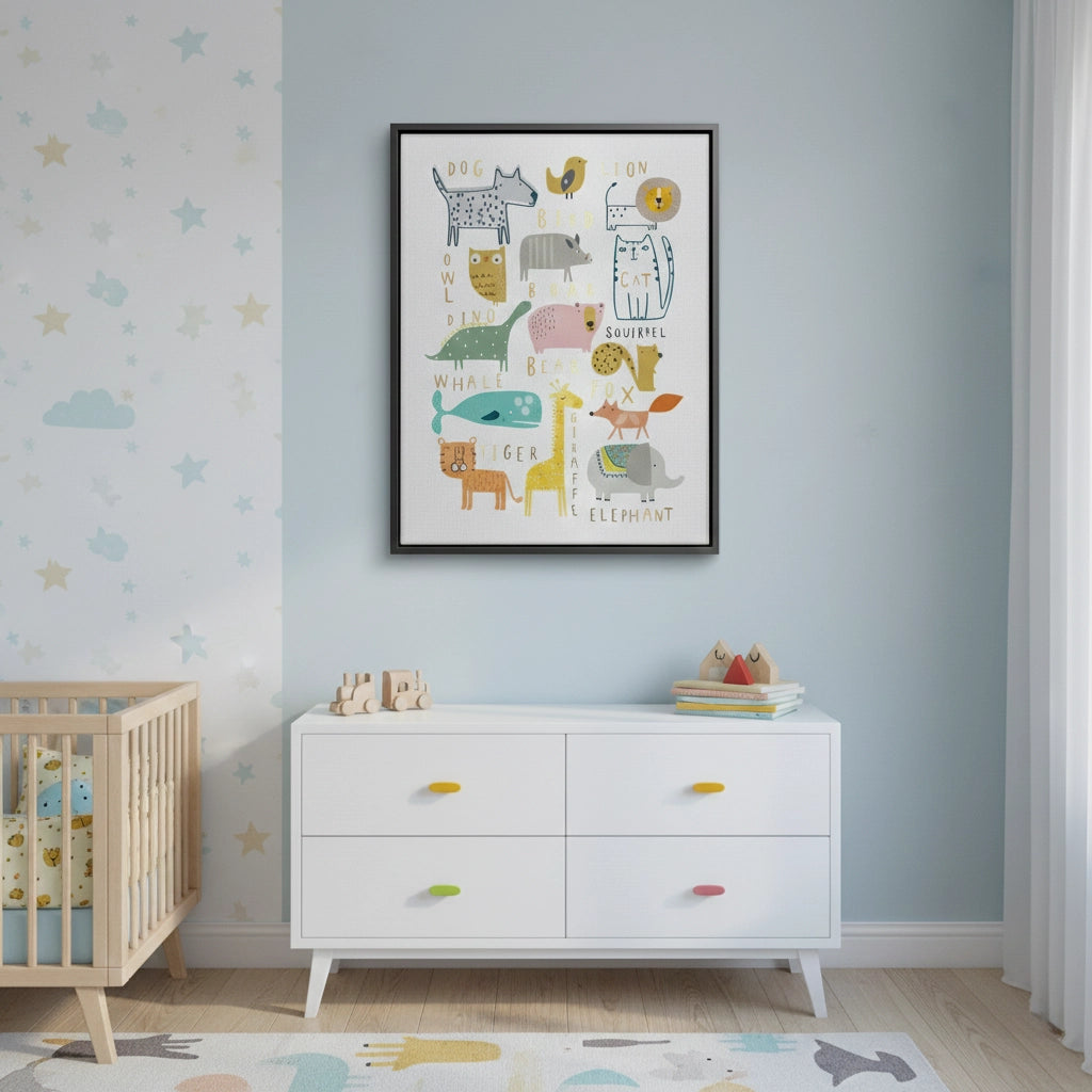 2Animal Alphabet kids room - Canvas