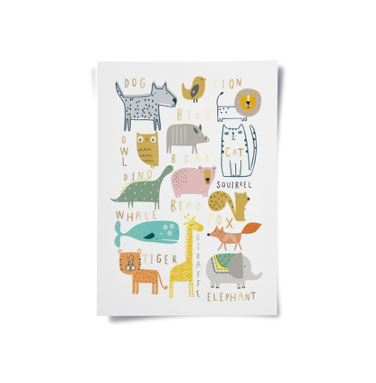 Animal Alphabet kids room - Poster