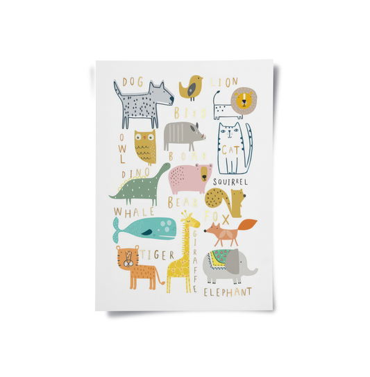 Animal Alphabet kids room - Poster