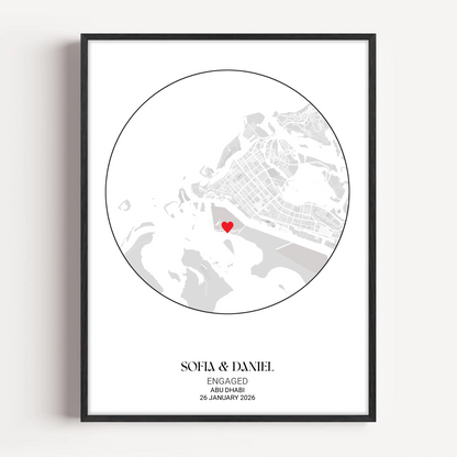 Anniversary Circle Map Print