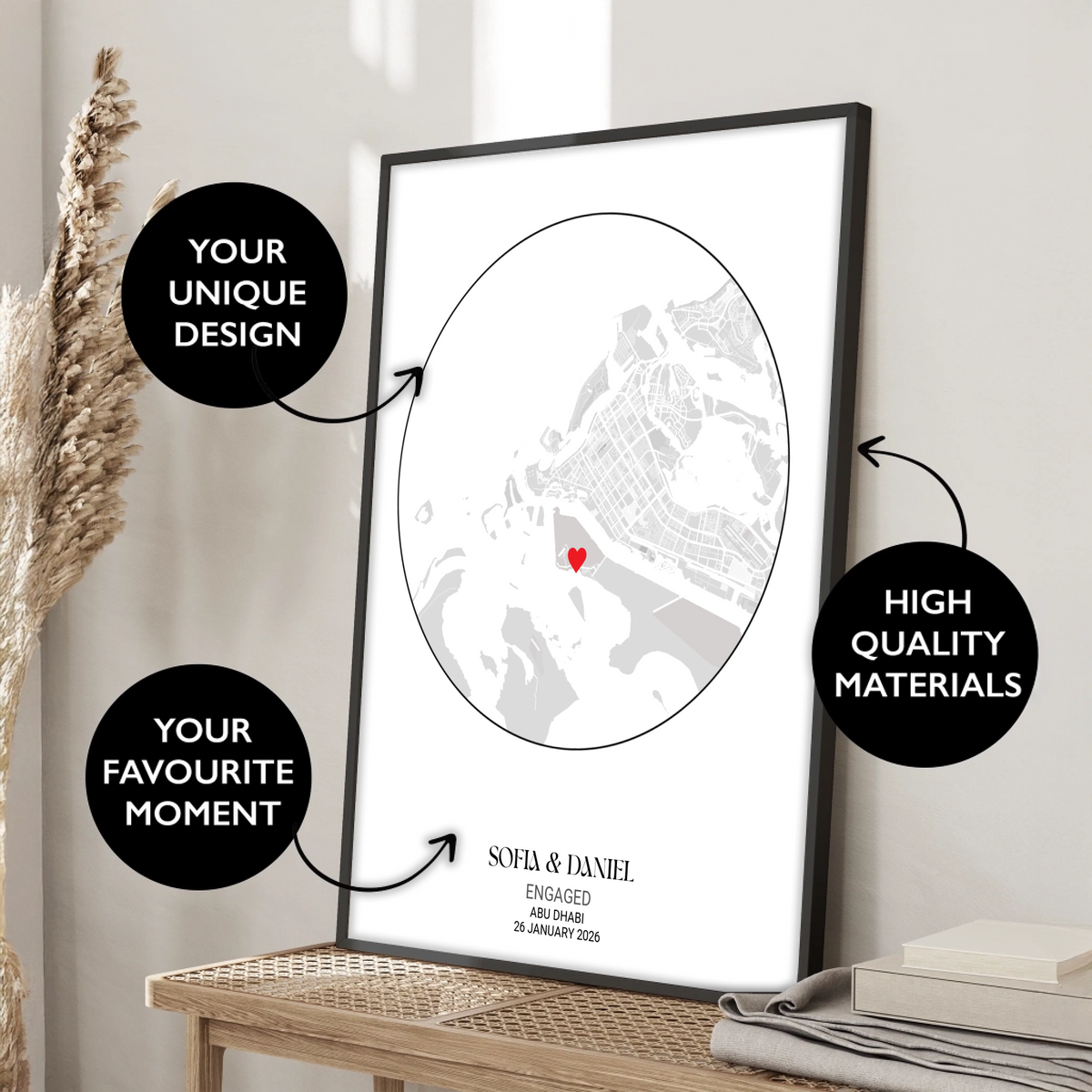 2Anniversary Circle Map Print