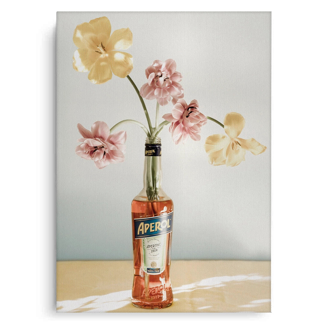 2Aperol Bottle Flower Vase - Canvas
