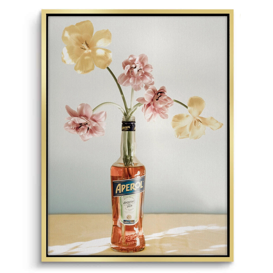 2Aperol Bottle Flower Vase - Canvas