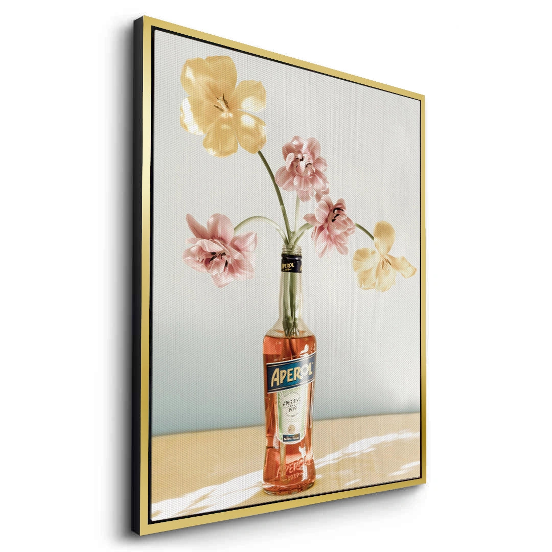 2Aperol Bottle Flower Vase - Canvas