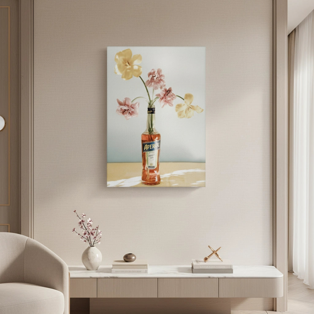 Aperol Bottle Flower Vase - Canvas - Jasmineart.ae