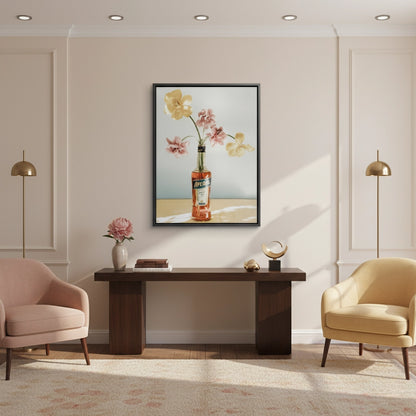Aperol Bottle Flower Vase - Canvas