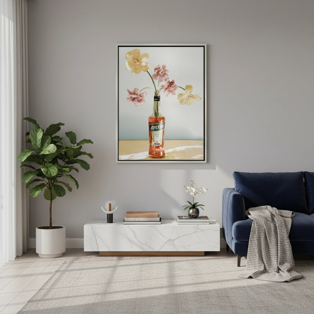 2Aperol Bottle Flower Vase - Canvas