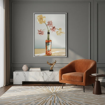 Aperol Bottle Flower Vase - Canvas