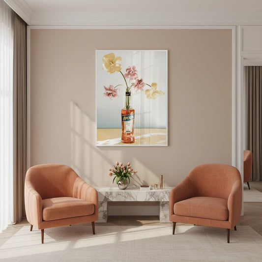 Aperol Bottle Flower Vase - Fine Art