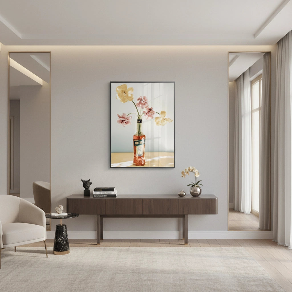 2Aperol Bottle Flower Vase - Fine Art