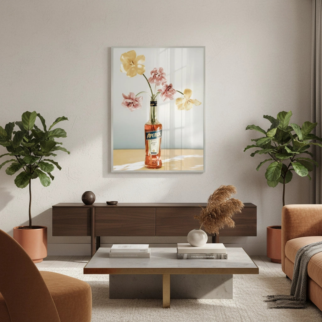 2Aperol Bottle Flower Vase - Fine Art