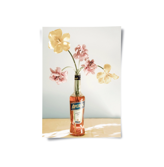 Aperol Bottle Flower Vase - Poster