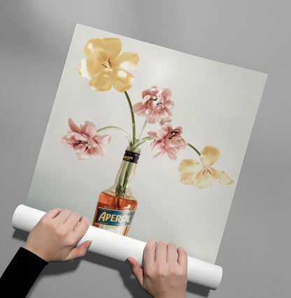 Aperol Bottle Flower Vase - Poster